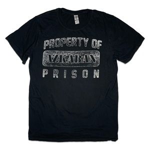 Gildan Harry Potter Property of Azkaban Prison Black Short Sleeve Tee Shirt